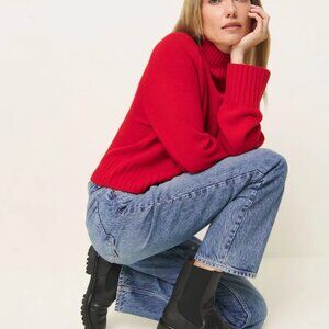 Reformation Black Leather Women's Katerina Lug Boots